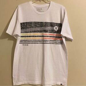 Men's Hurley Surf Size L White Classic Fit Short Sleeve T-Shirt Logo